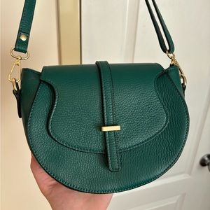 Emerald Green Leather Handbag